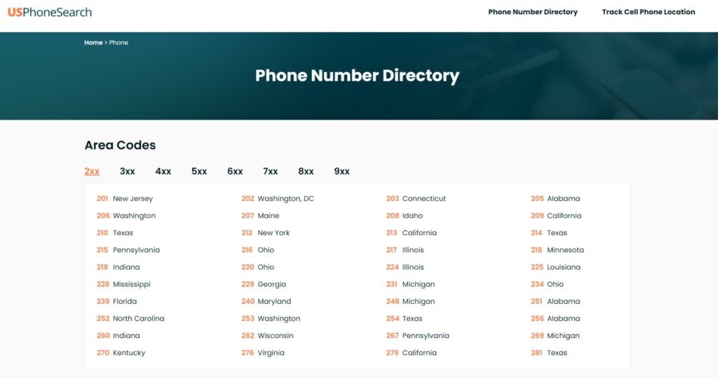 phone number directory