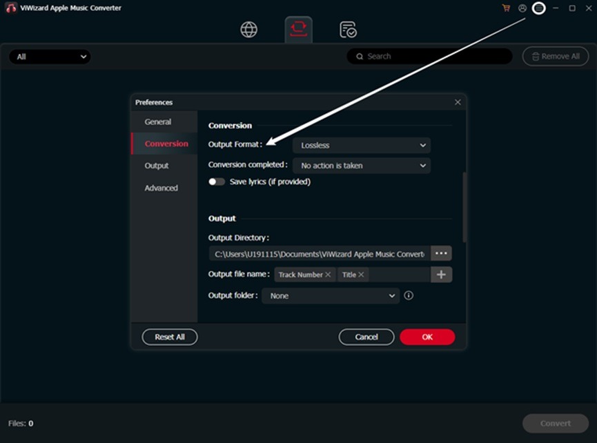 Choose the output formats